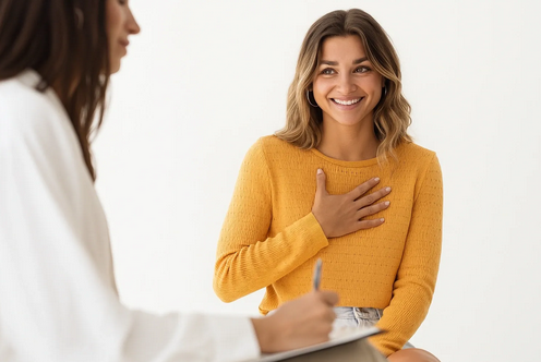 Woman Looking Relieved