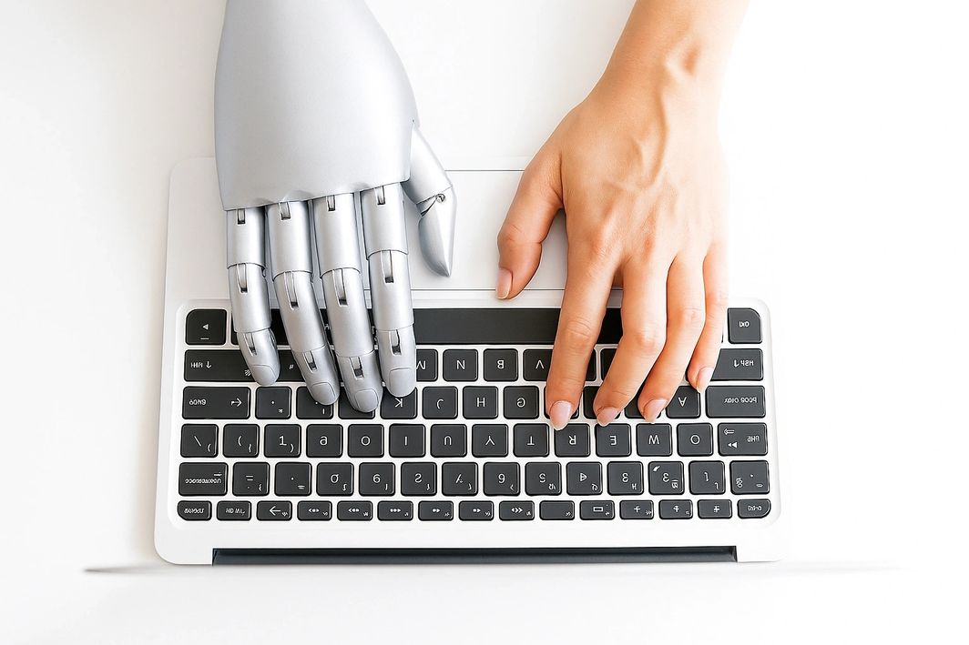 Robot Typing on a Macbook